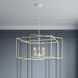 Lowe 8 Light 28 inch Matte White/Vintage Brass Indoor Pendant Ceiling Light